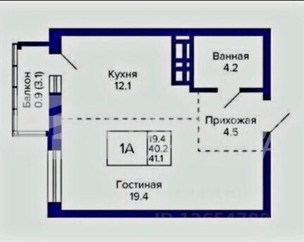 
  Продается 1-комн. квартира 40.4 м², в ЖК Грандо. Фото 19.