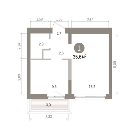 
  Продается 1-комн. квартира 35.64 м², в ЖК Европейский берег, дом 32. Фото 1.