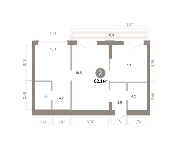 
  Продается 2-комн. квартира 62.08 м², в  Квартал Молодость, дом 1. Фото 1.