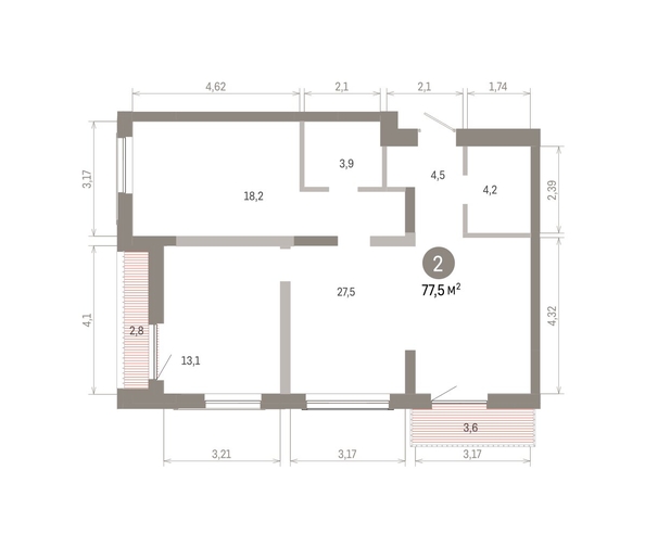 
  Продается 2-комн. квартира 77.49 м², в ЖК Европейский берег, дом 46. Фото 1.