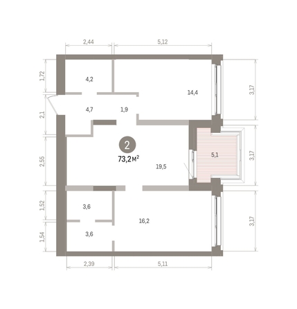 
  Продается 2-комн. квартира 74.01 м², в ЖК Европейский берег, дом 32. Фото 1.