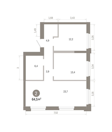 
  Продается 2-комн. квартира 64.52 м², в ЖК Город на озере. Фото 1.