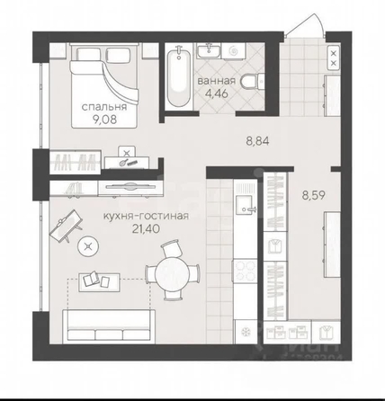 
  Продается 2-комн. квартира 52 м², в ЖК Новый Кедровый, дом 1. Фото 16.