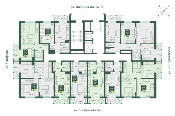 
  Продается 1-комн. квартира 42.48 м², в ЖК Мичурин. Фото 1.
