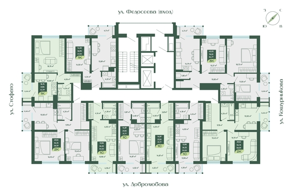 
  Продается 2-комн. квартира 58.61 м², в ЖК Мичурин. Фото 1.