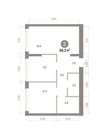 
  Продается 2-комн. квартира 56.22 м², в  Квартал Молодость, дом 1. Фото 1.