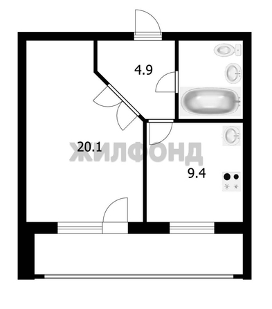 
  Продается 1-комн. квартира 42 м². Фото 10.