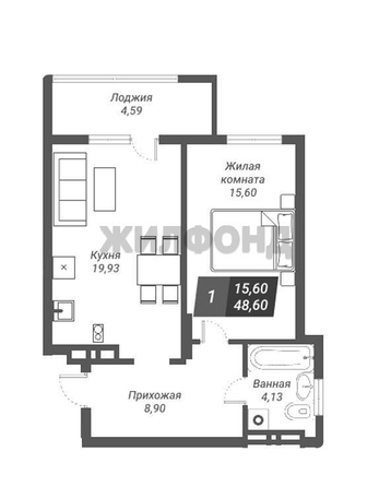 
  Продается 2-комн. квартира 48.6 м². Фото 1.
