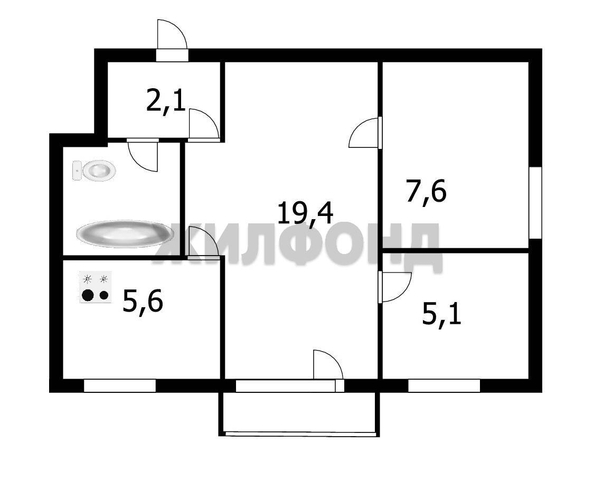 
  Продается 2-комн. квартира 42.7 м². Фото 7.