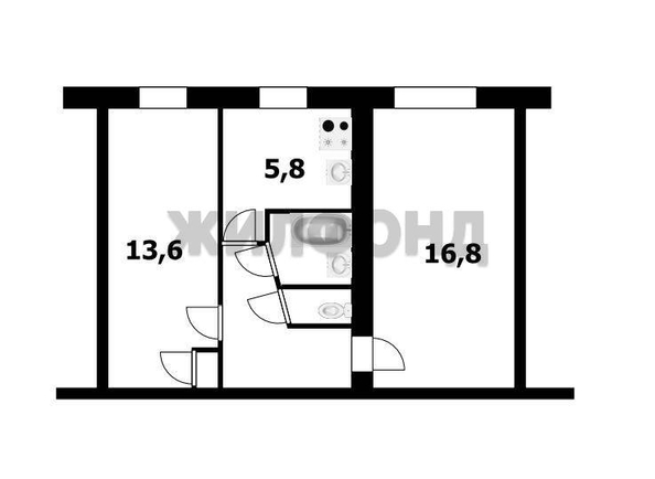 
  Продается 2-комн. квартира 44.6 м². Фото 12.
