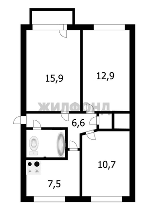 
  Продается 3-комн. квартира 58.2 м². Фото 21.