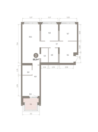 
  Продается 3-комн. квартира 89.54 м², в ЖК Европейский берег, дом 32. Фото 1.
