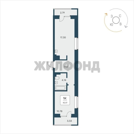 
  Продается 2-комн. квартира 45.5 м². Фото 1.