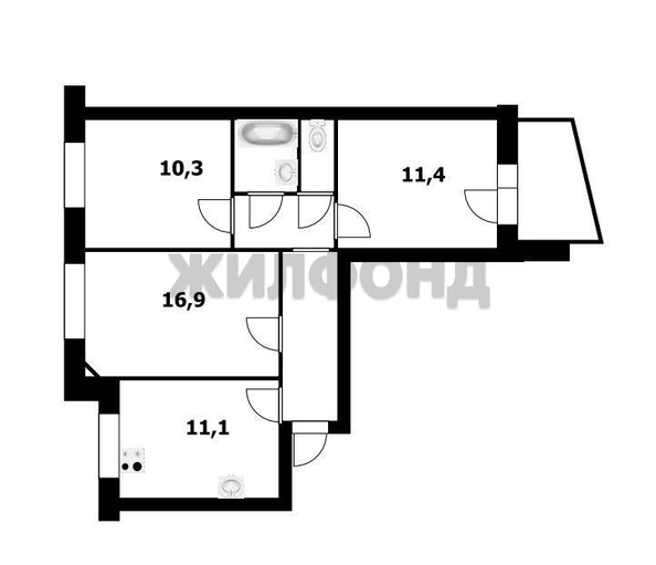 
  Продается 3-комн. квартира 65.7 м². Фото 13.