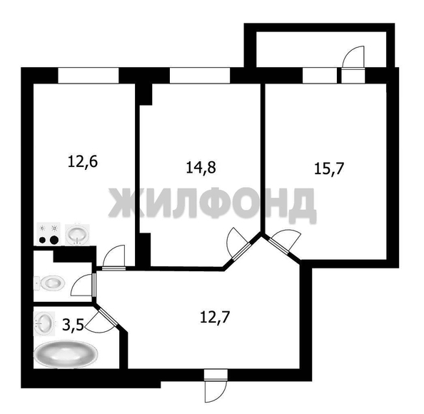 
  Продается 2-комн. квартира 61.2 м², в ЖК Ясный берег, дом 11. Фото 11.