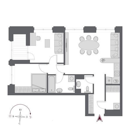 
  Продается 3-комн. квартира 71.5 м², в  Дом Нобель. Фото 2.