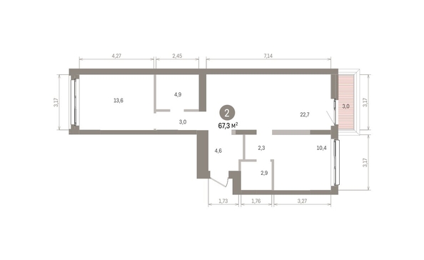 
  Продается 2-комн. квартира 67.26 м², в ЖК Европейский берег, дом 32. Фото 1.