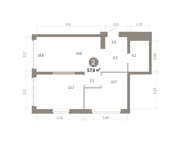 
  Продается 2-комн. квартира 57.94 м², в  Квартал Молодость, дом 1. Фото 1.