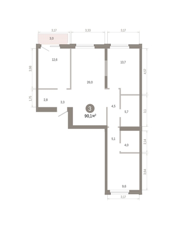 
  Продается 3-комн. квартира 90.1 м², в ЖК Город на озере. Фото 1.