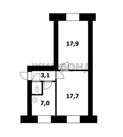 
  Продается 2-комн. квартира 47.4 м². Фото 6.