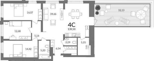 
  Продается 2-комн. квартира 107.37 м², в ЖК Горская Лагуна. Фото 1.