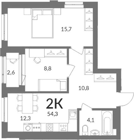 
  Продается 2-комн. квартира 51.7 м², в ЖК Горская Лагуна. Фото 1.