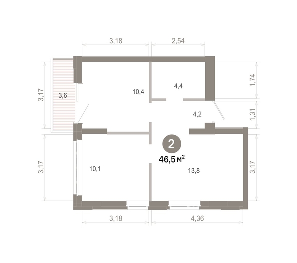 
  Продается 2-комн. квартира 46.5 м², в  Квартал Молодость, дом 1. Фото 1.