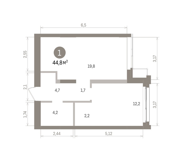 
  Продается 1-комн. квартира 44.77 м², в ЖК Европейский берег, дом 32. Фото 1.
