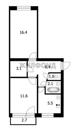 
  Продается 2-комн. квартира 46.1 м². Фото 21.