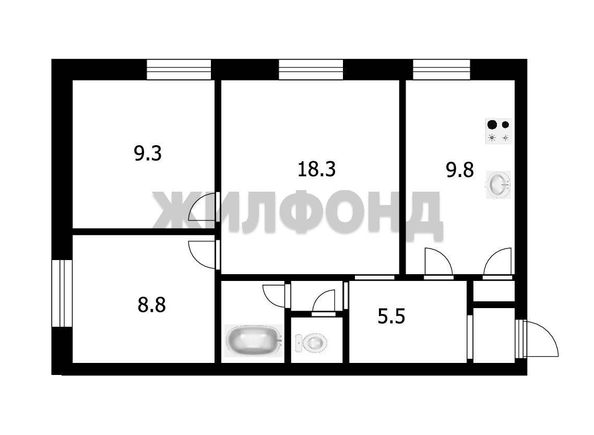 
  Продается 3-комн. квартира 58.1 м². Фото 19.
