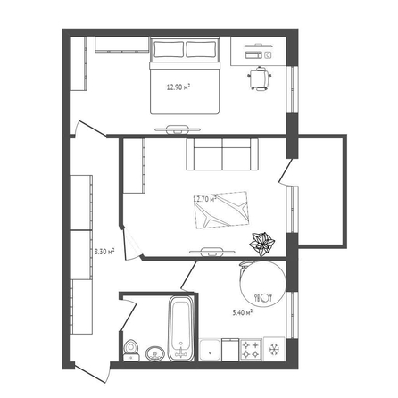 
  Продается 2-комн. квартира 43.7 м². Фото 5.