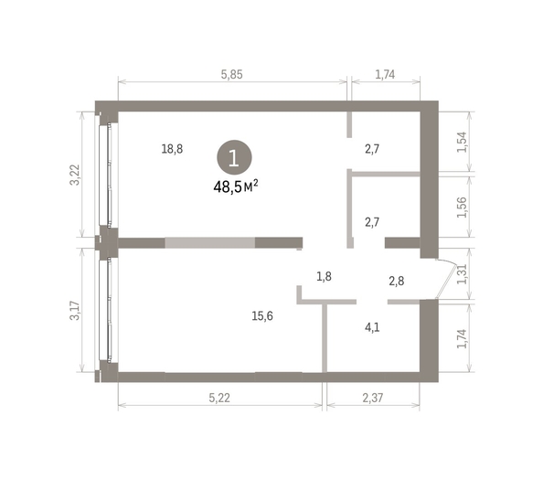 
  Продается 1-комн. квартира 48.52 м², в ЖК Европейский берег, дом 32. Фото 1.