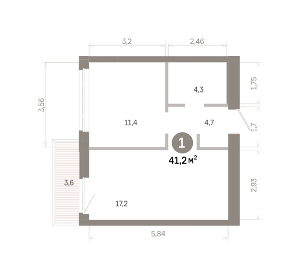 
  Продается 1-комн. квартира 41.18 м², в  Квартал Молодость, дом 1. Фото 2.
