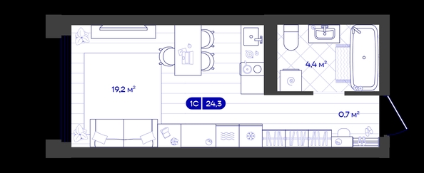 
  Продается студия 24.3 м², в ЖК Баланс, 4 очередь. Фото 1.