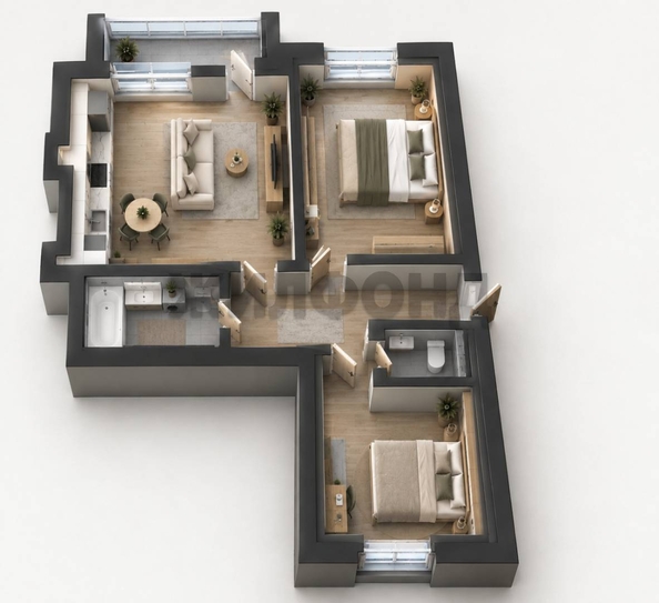 
  Продается 3-комн. квартира 57.3 м². Фото 21.