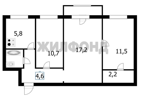 
  Продается 3-комн. квартира 56.4 м². Фото 18.