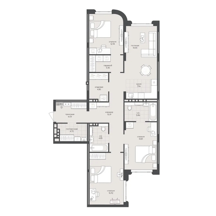 
  Продается 3-комн. квартира 114.12 м², в ЖК Новый Кедровый, дом 2. Фото 1.