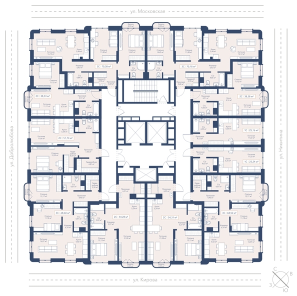
  Продается 1-комн. квартира 38.38 м², в ЖК Виларт, дом 2. Фото 2.