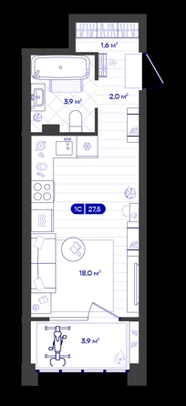 
  Продается студия 27.46 м², в ЖК Баланс, 4 очередь. Фото 1.