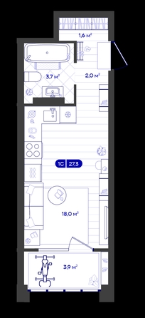 
  Продается студия 27.27 м², в ЖК Баланс, 4 очередь. Фото 1.