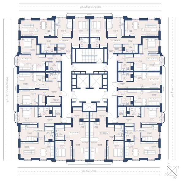 
  Продается 2-комн. квартира 69.25 м², в ЖК Виларт, дом 2. Фото 2.