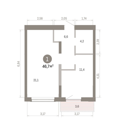 
  Продается 1-комн. квартира 46.72 м², в ЖК Европейский берег, дом 46. Фото 1.