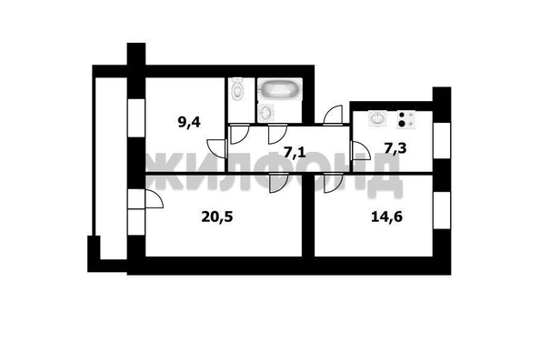 
  Продается 3-комн. квартира 62.8 м². Фото 19.