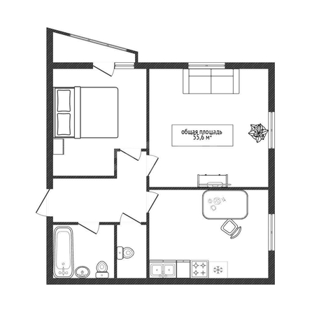 
  Продается 2-комн. квартира 55.6 м², в ЖК Ред Фокс, дом 1. Фото 1.