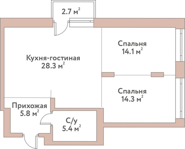 
  Продается 2-комн. квартира 67.9 м², в ЖК Флора и Фауна, 18а. Фото 1.