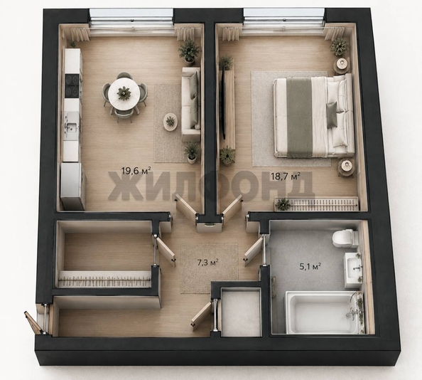 
  Продается 1-комн. квартира 60 м². Фото 18.
