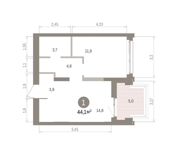 
  Продается 1-комн. квартира 44.12 м², в ЖК Европейский берег, дом 32. Фото 1.