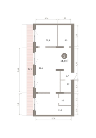 
  Продается 2-комн. квартира 85.85 м², в ЖК Европейский берег, дом 32. Фото 1.