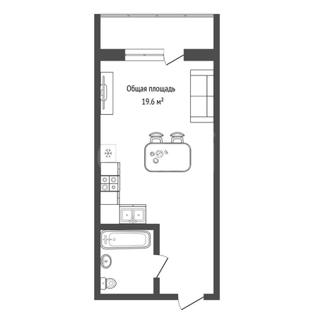 
  Продается студия 19.6 м², в ЖК Радуга Сибири, дом 7. Фото 2.