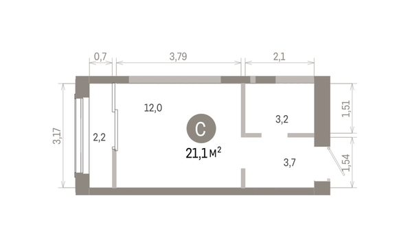 
  Продается студия 21.05 м², в ЖК Европейский берег, дом 46. Фото 1.